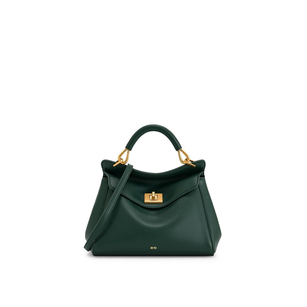7393 Lucia Classic Top Handbag - Dark Green
